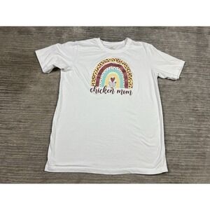 Lost Creek Outfitters Top Womens Large‎ White Chicken Mom Cotton Blend